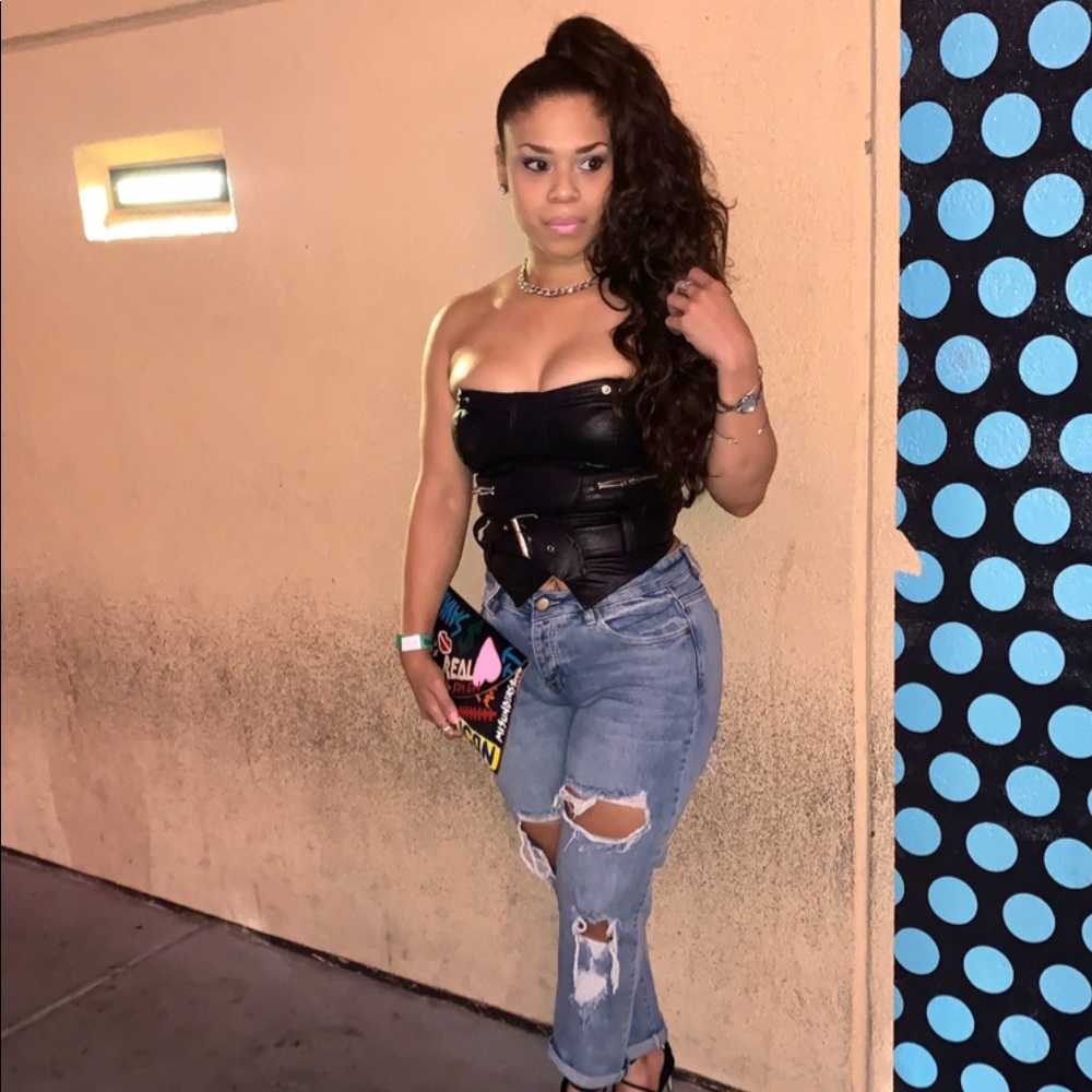 Missy empire leather corset top